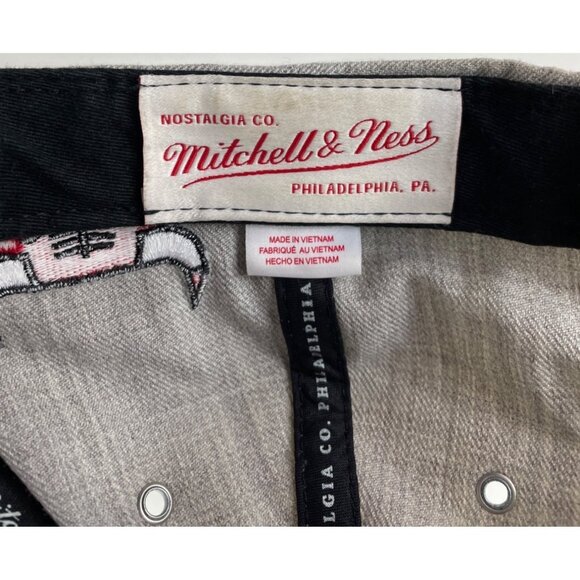 Mitchell & Ness Chicago Bulls Grey Red Snapback Hat Nostalgia Co - Picture 11 of 12